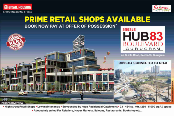 Book now and pay at offer of possession at Ansals HUB 83 Boulevard in Gurgaon